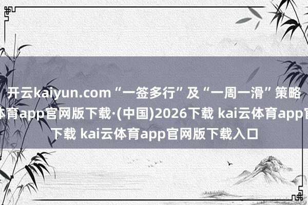 开云kaiyun.com“一签多行”及“一周一滑”策略引申后-kai云体育app官网版下载·(中国)2026下载 kai云体育app官网版下载入口