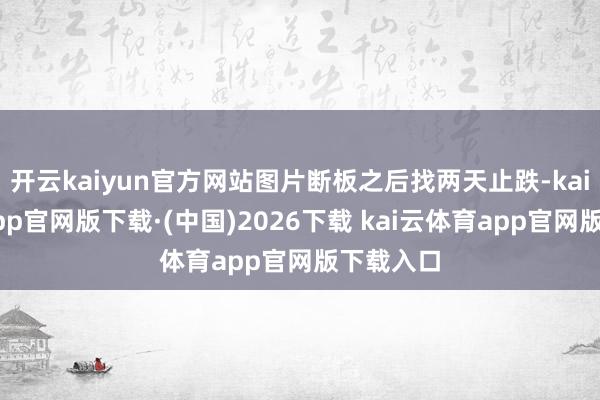 开云kaiyun官方网站图片断板之后找两天止跌-kai云体育