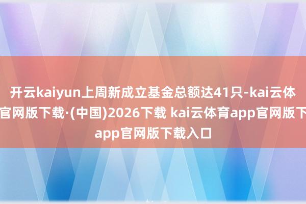 开云kaiyun上周新成立基金总额达41只-kai云体育ap